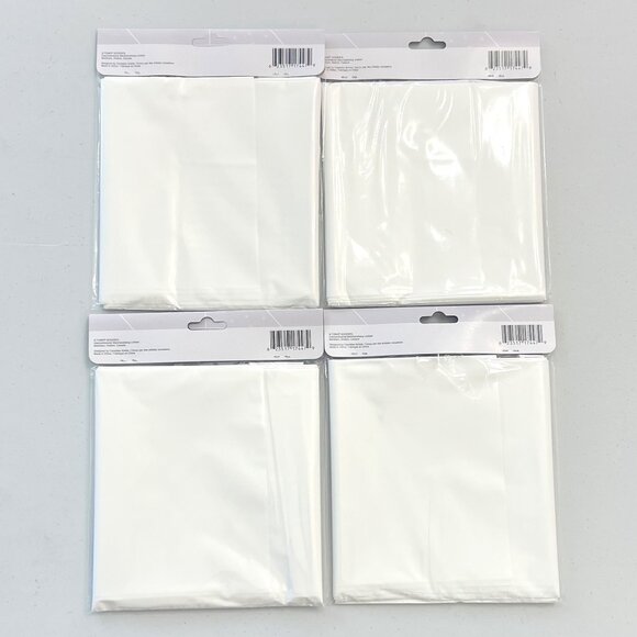Set of 4 Brand New Large 54" x 108" Rectangular White Plastic Tablecloths! - Picture 4 of 16